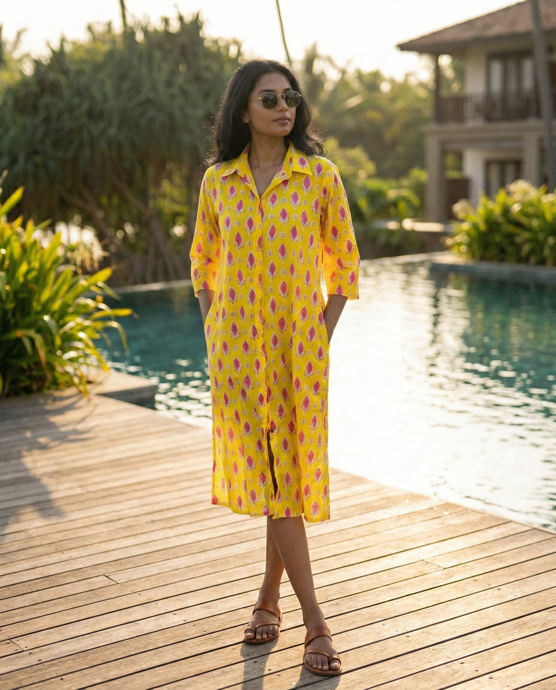 Sunbird Cotton Shirt Dress – Block Printed Cotton