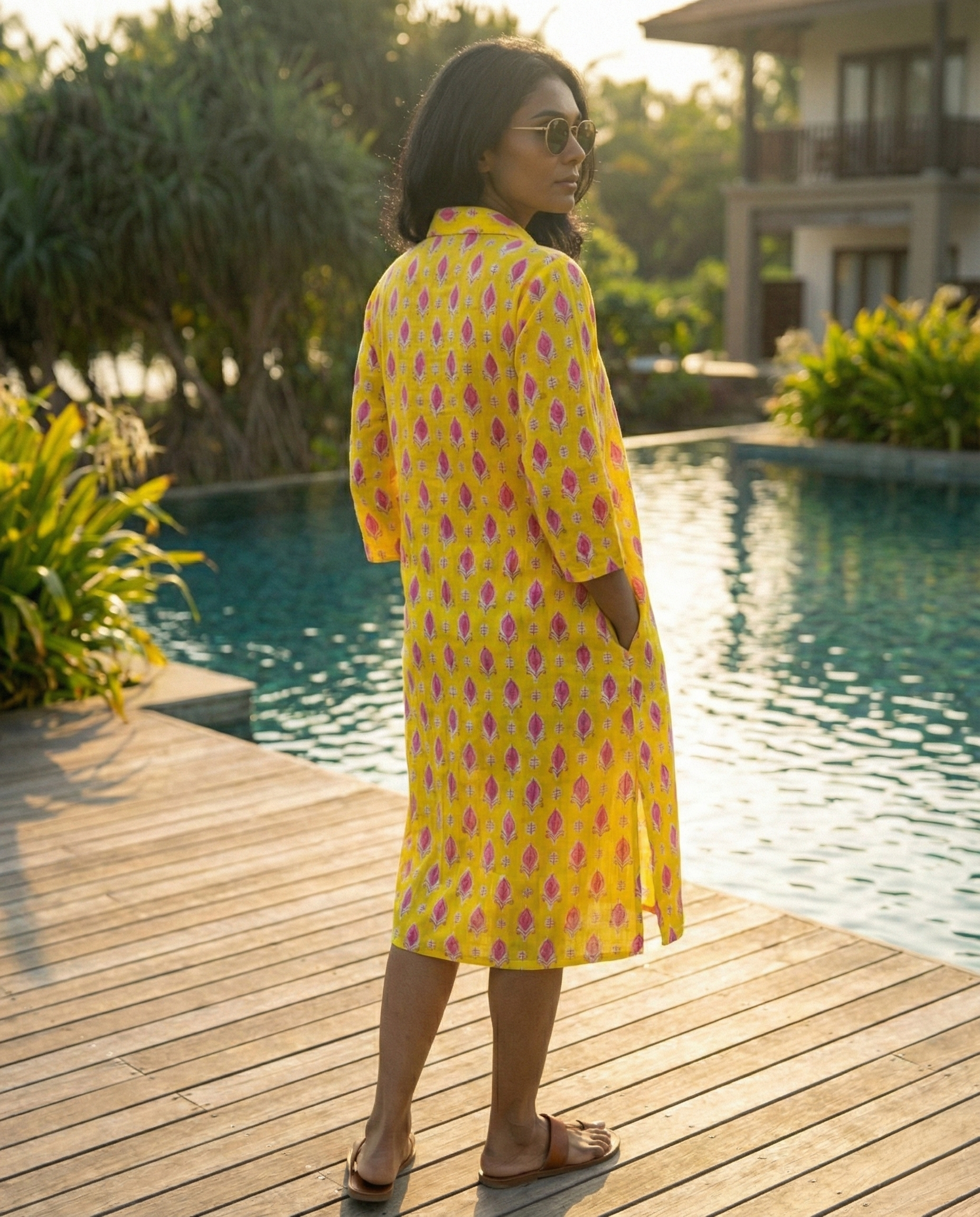 Sunbird Cotton Shirt Dress – Block Printed Cotton