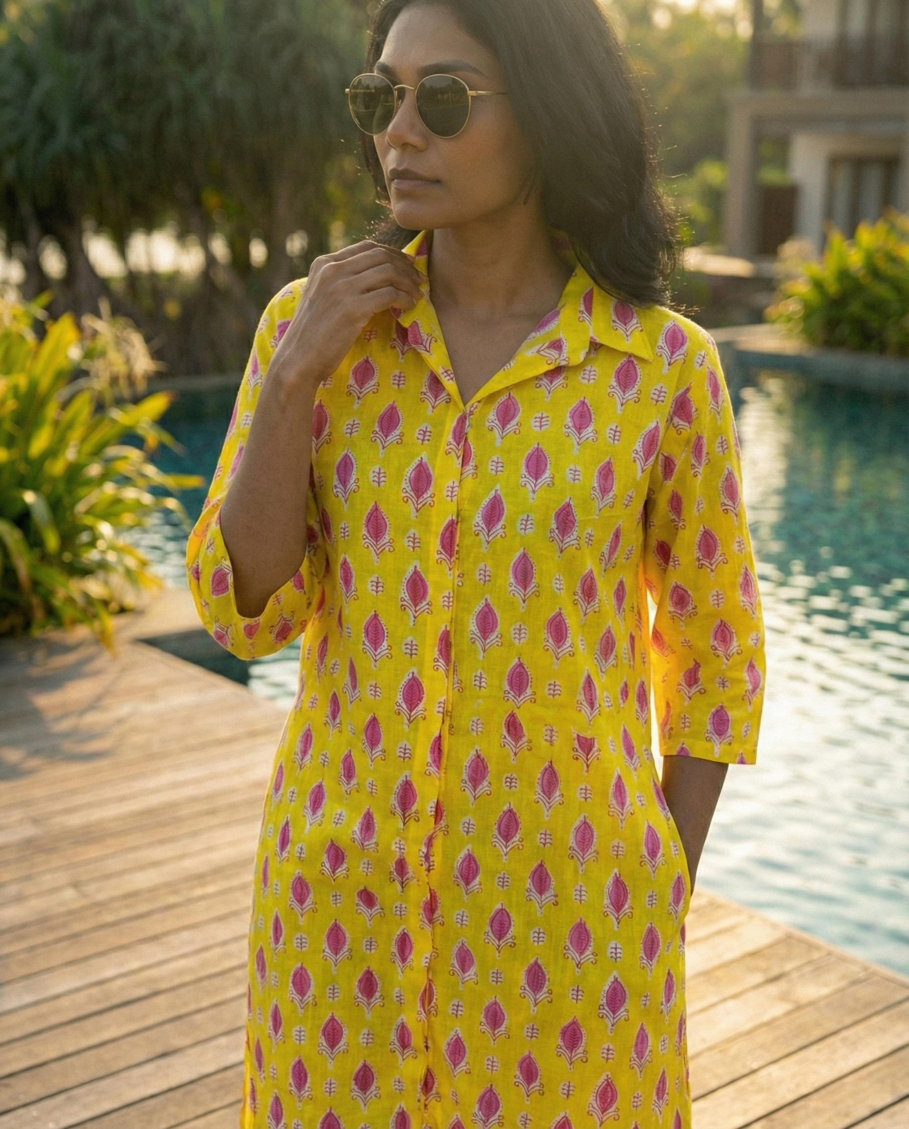 Sunbird Cotton Shirt Dress – Block Printed Cotton