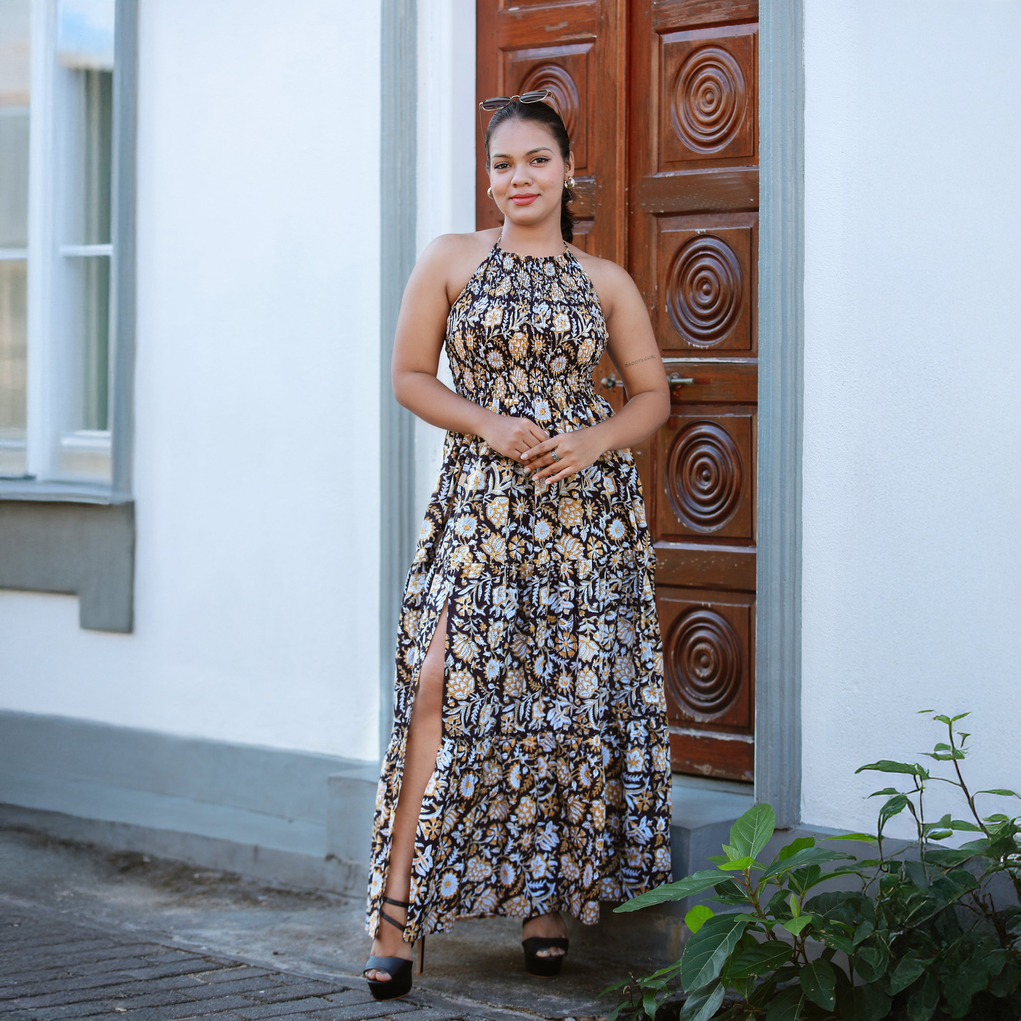 Yellow warbler Halter Neck Dress