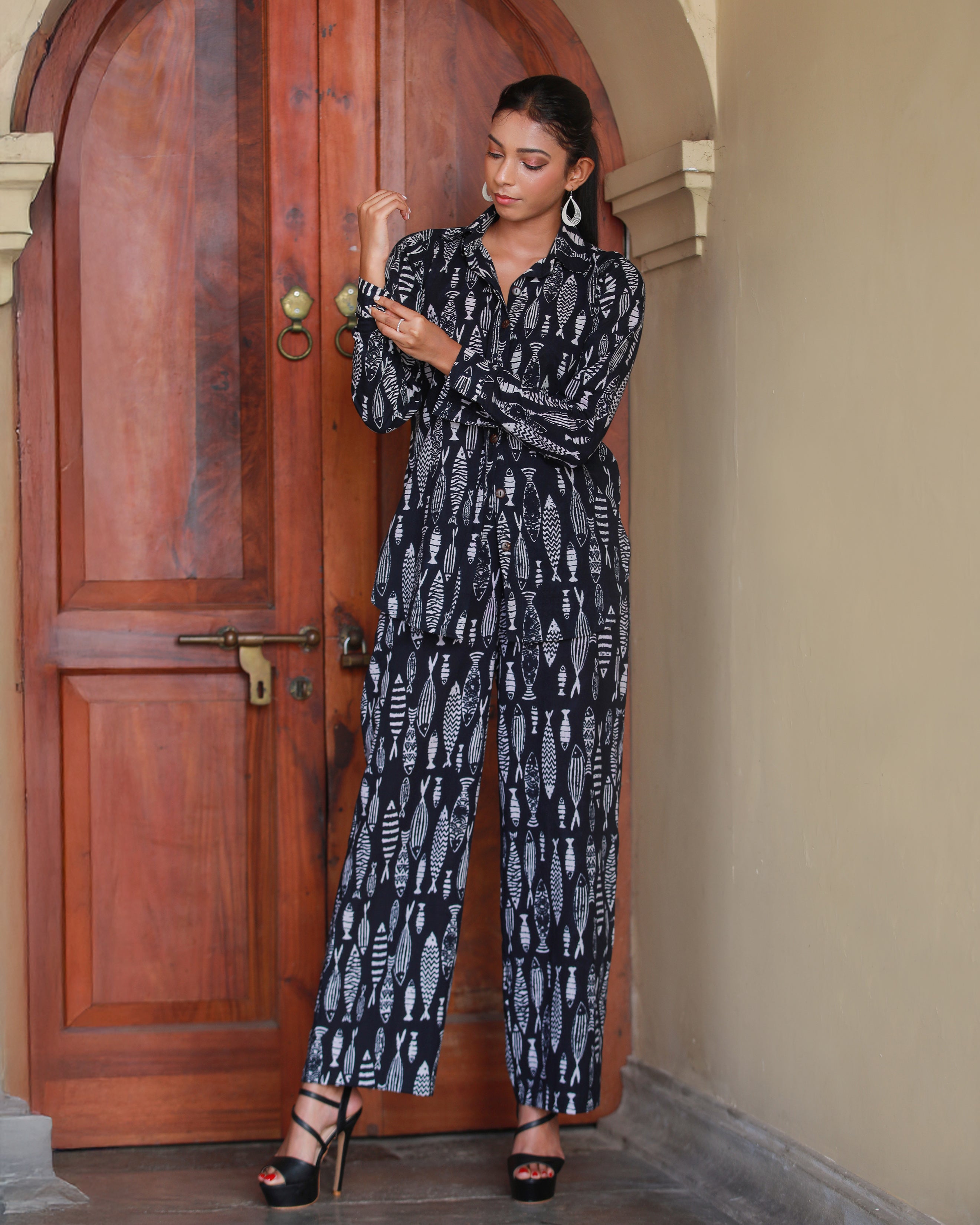 Molly Block Printed Long Sleeve Shirt