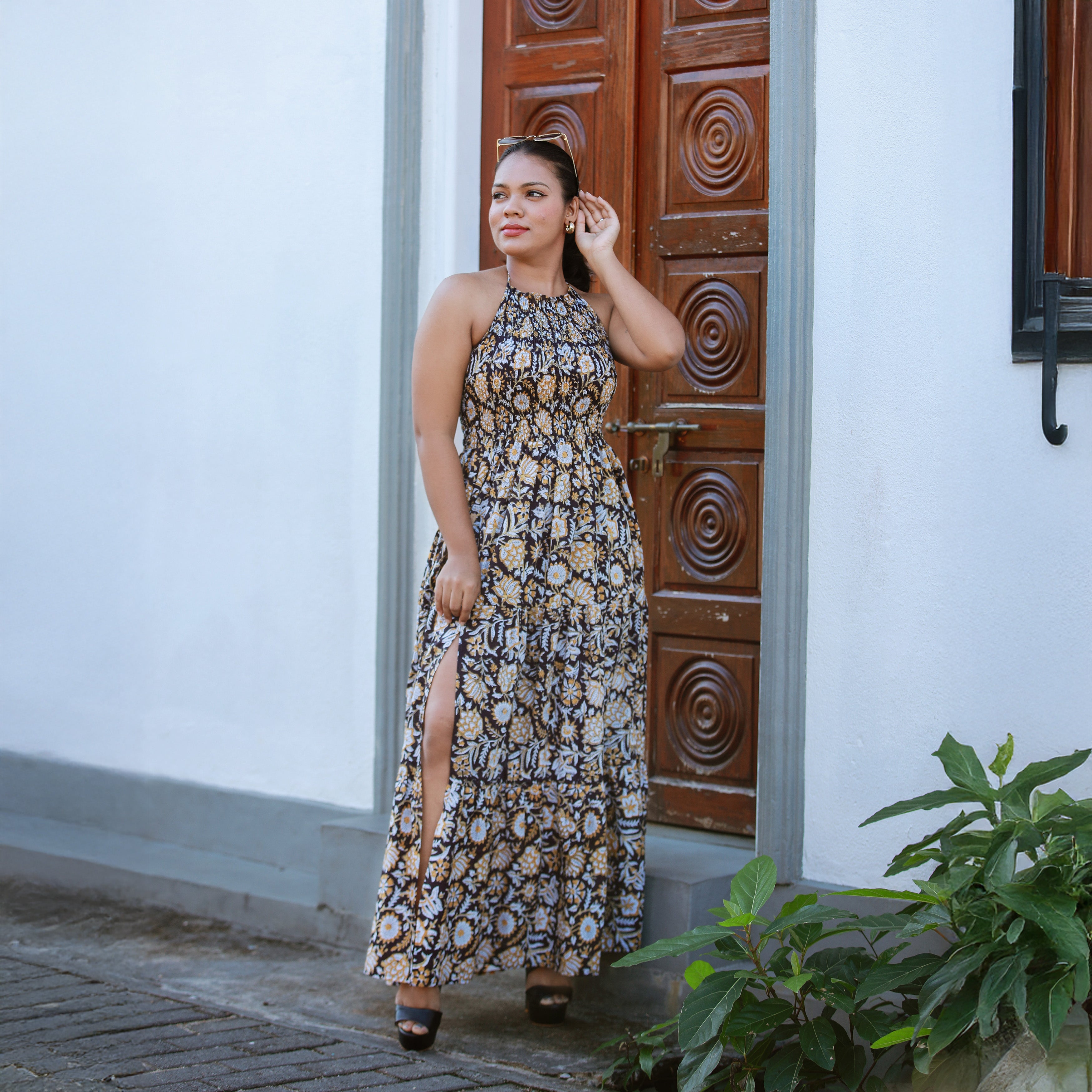 Yellow warbler Halter Neck Dress