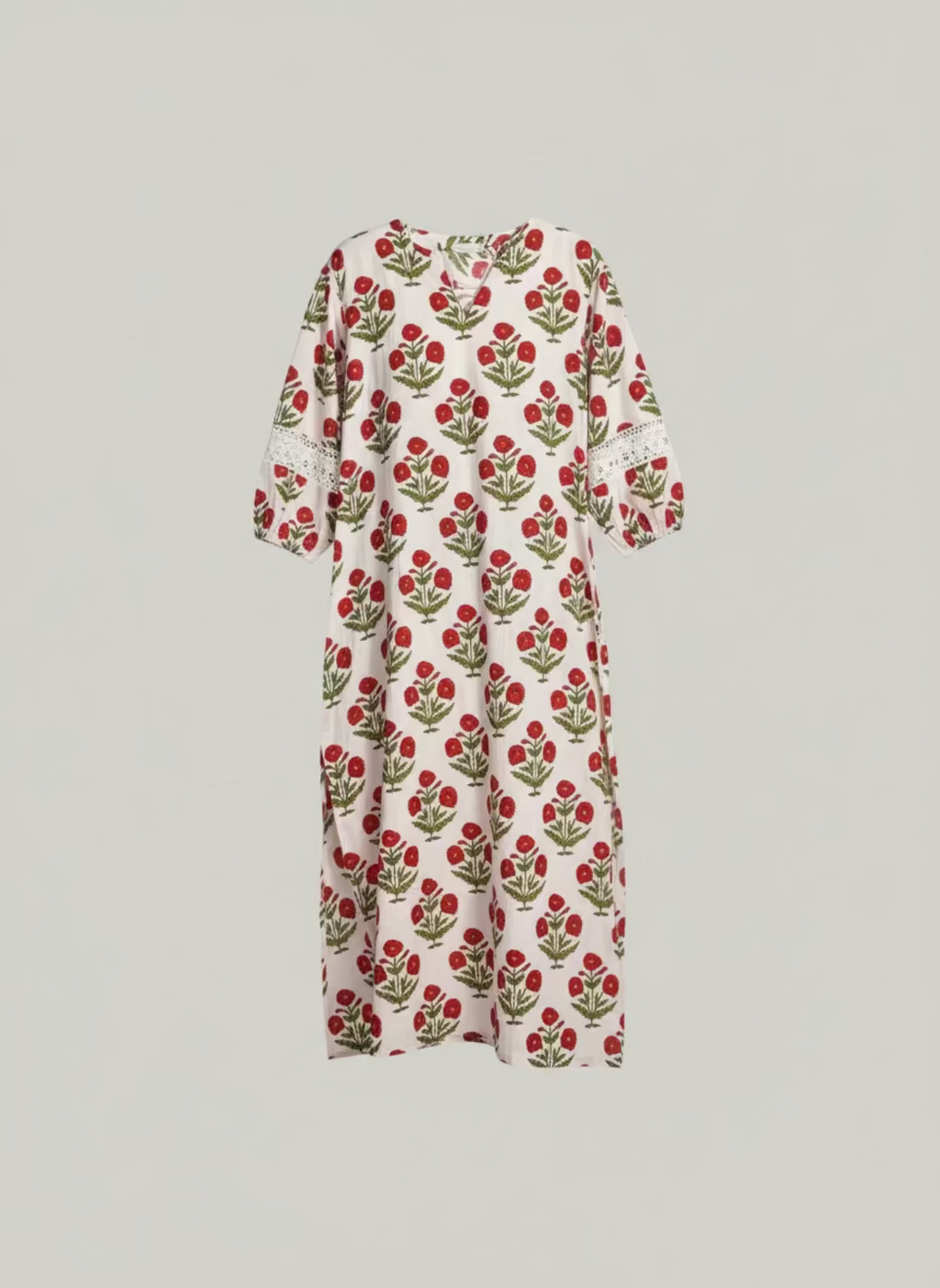 Floral patterned kurta top on a plain background
