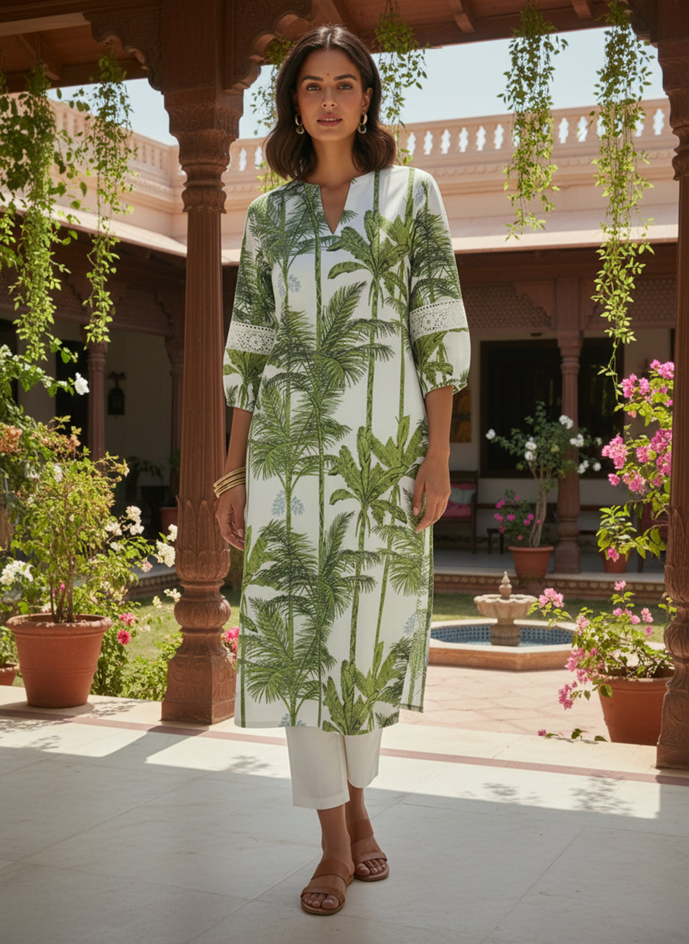 Noor Lace Detail Kurta Top