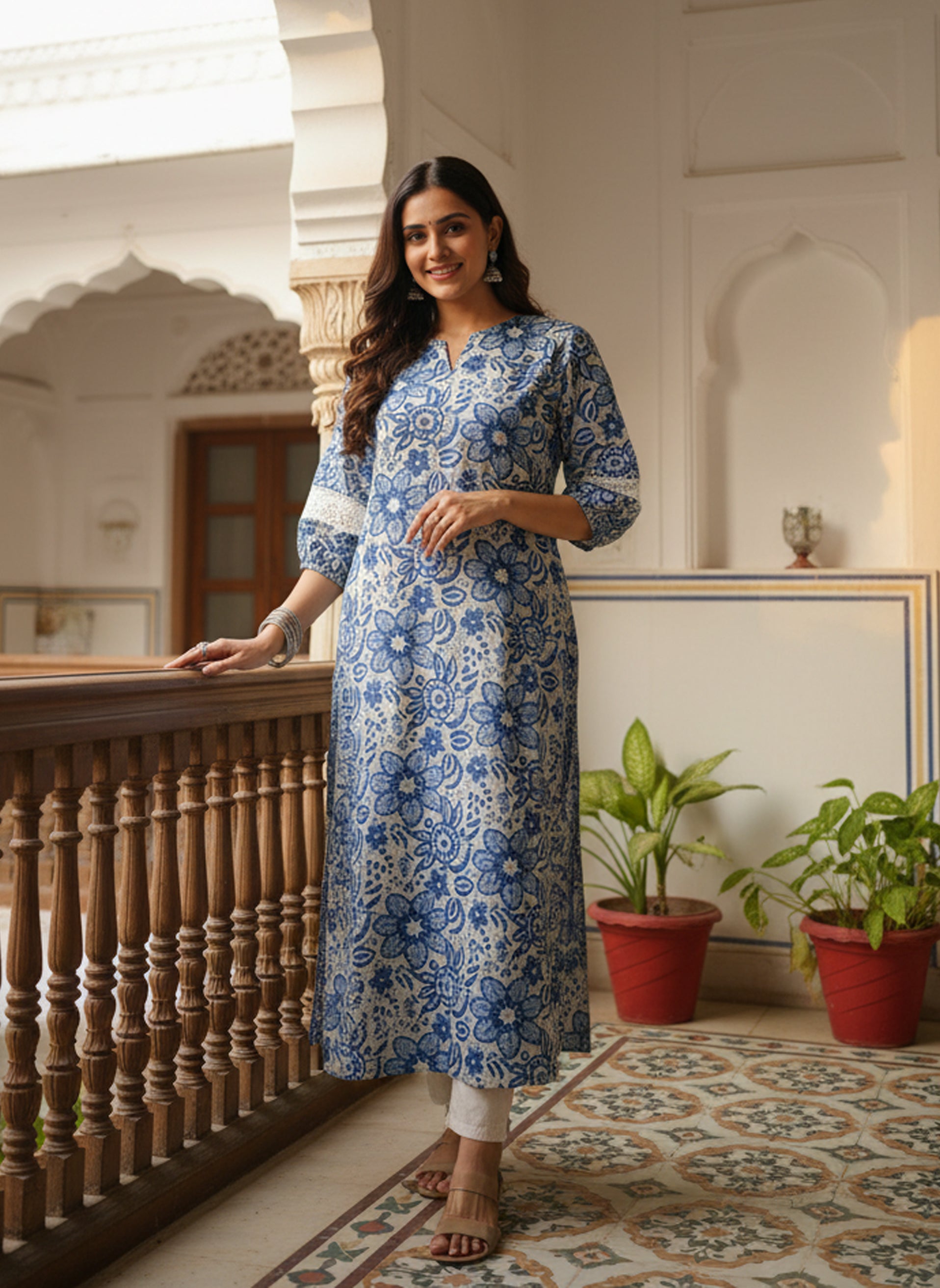 Noor Lace Detail Kurta Top