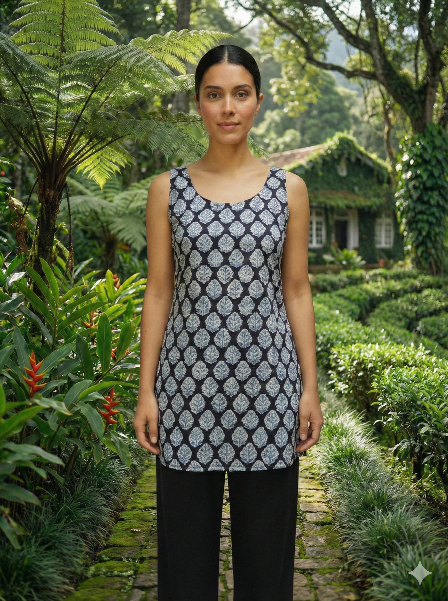 Taara Backcross Halter-Tie Cotton Top