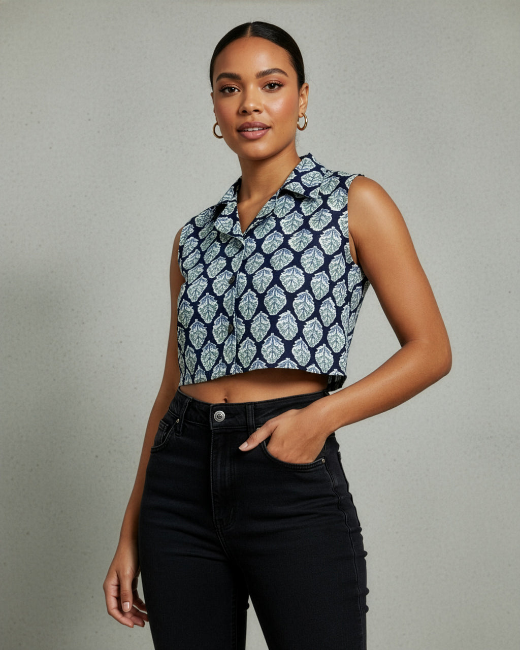 Floral Garden Crop Shirt