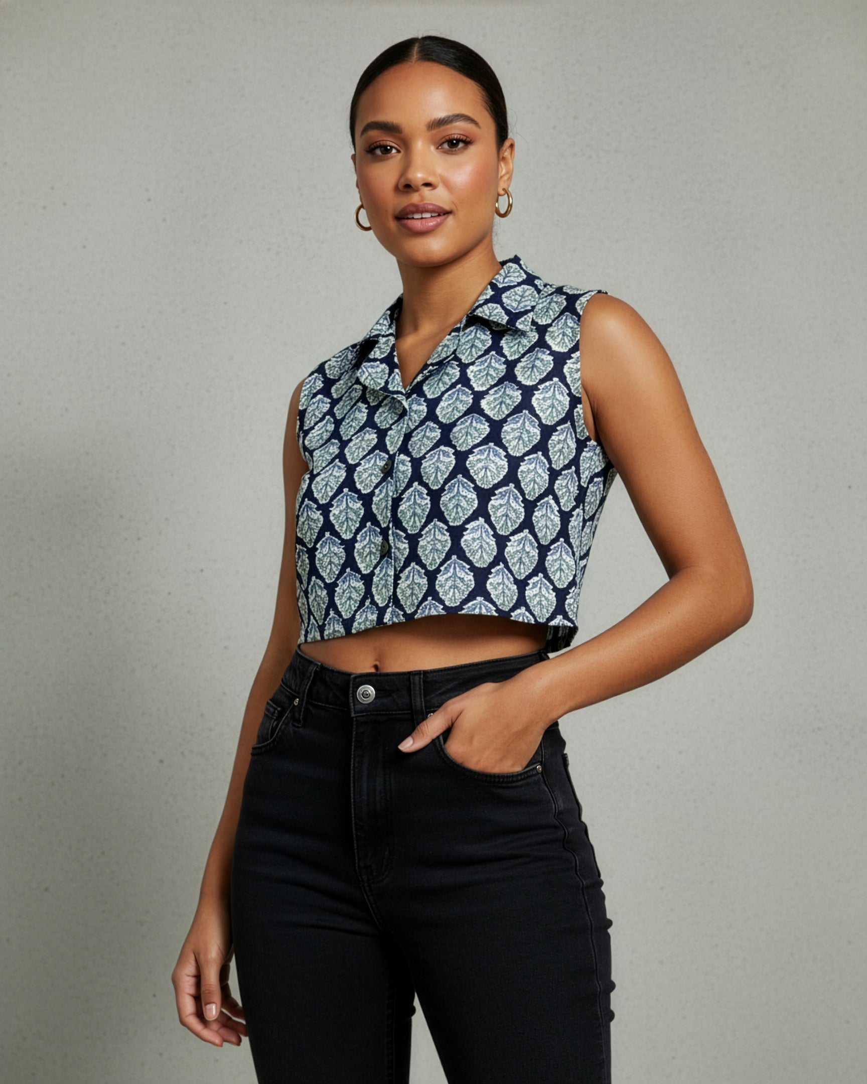 Floral Garden Crop Shirt